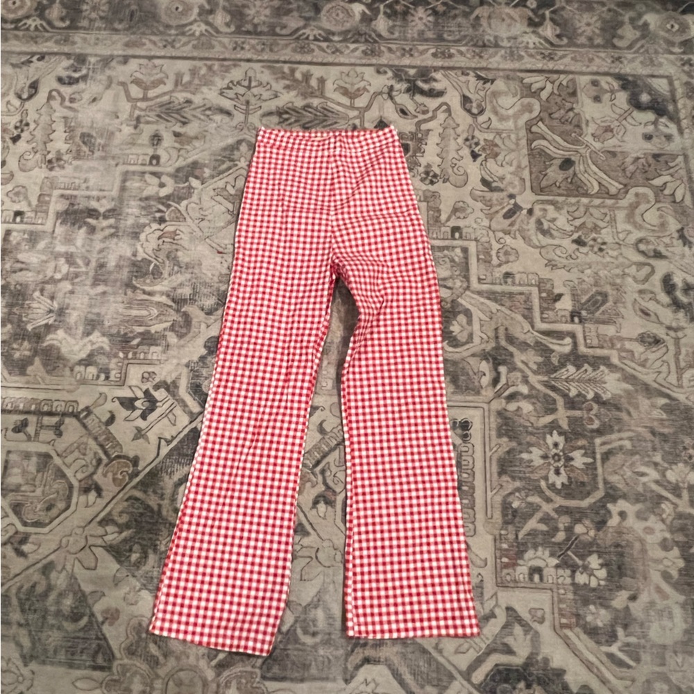 Checkered red and white pants! Worn once!!